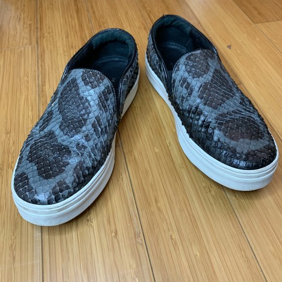 Celine Grey & Black python Slip-On Sneakers - Picture 1 of 11